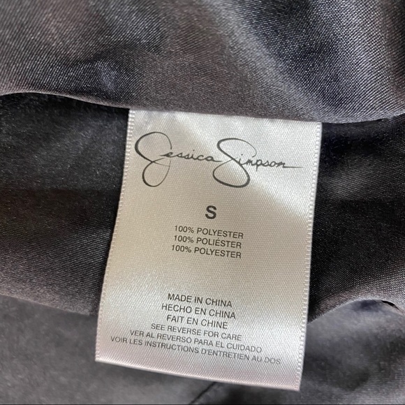 Jessica Simpson sequin navy asymmetrical blazer - Picture 3 of 4